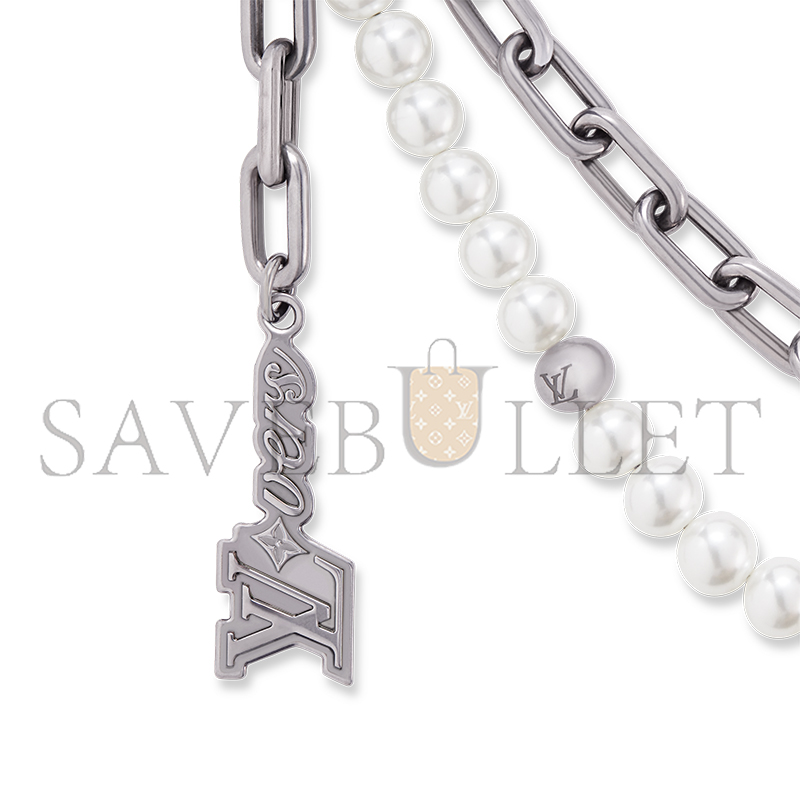 LOUIS VUITTON PEARLS CHAIN BELT AND BAG CHARM M02606